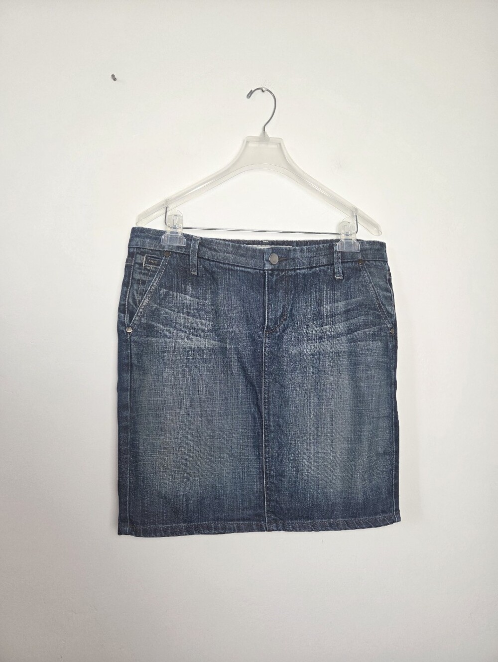 Joe's Jeans Denim Midi Skirt Knee Length Jean High Rise Medium Wash Size 31